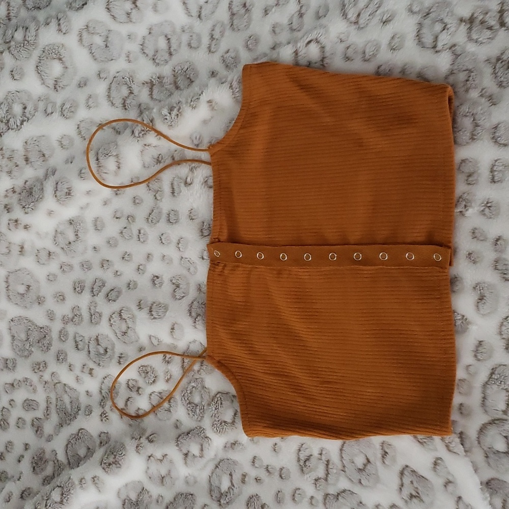 Brown Crop Tank Top